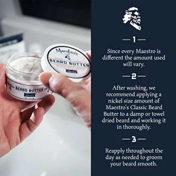 Maestro's Classic BEARD BUTTER | Anti-Itch, Extra Soothing, Hydrating Beard Creme For All Beard Types & Lengths- Spirited Blend, 4 Ounce