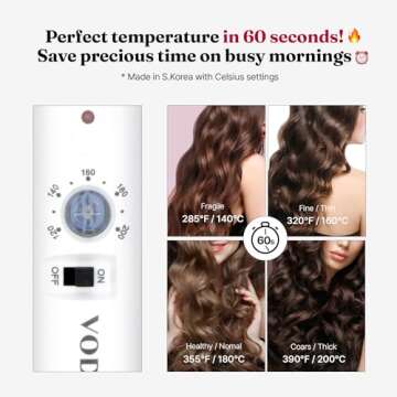 VODANA GlamWave Curling Iron for Effortless Natural Curls