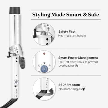 VODANA GlamWave Curling Iron for Effortless Natural Curls