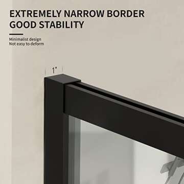 Modern Single Panel Shower Door with Matte Black Finish