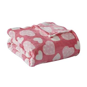 Valentines Blanket - Ultra Soft Microplush Throw 50"x60" | Valentines Day Blanket with Polka Dot Whi...