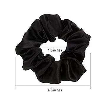 AHENOD 6 Pcs Satin Hair Scrunchies - Stylish Soft Elastic Hair Ties