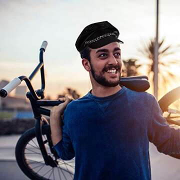 Windy City Novelties - Black Biker Costume Hat for Men Women and Kids