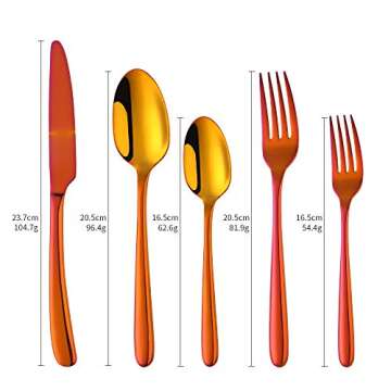 Flatware Set, Luxurious Stainless Steel Tableware Dinner Knife, Dinner Fork, Dessert Fork, Dinner Sp...