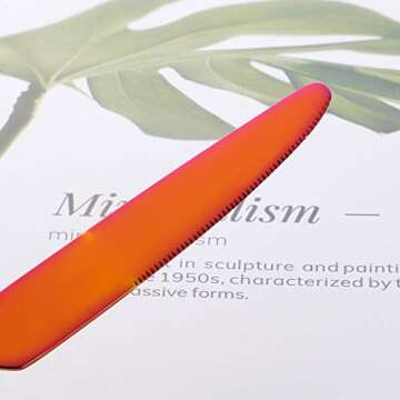 Flatware Set, Luxurious Stainless Steel Tableware Dinner Knife, Dinner Fork, Dessert Fork, Dinner Spoon, Tea Spoon, Cutlery by Buy THINGS! (Orange Red, 5 pieces)