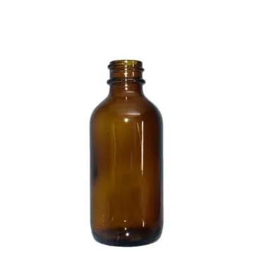 2 oz Amber Boston Round Glass Bottles - Pack of 24