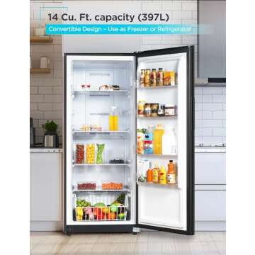 BLACK+DECKER 14 Cu. Ft. Convertible Freezer Refrigerator - Frost Free Design & Energy Star