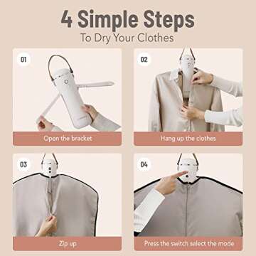 Sanivery Electric Portable Dryer for Clothes - Mini Clothes Dryer with Shoe Drying Attachment, Foldable Drying Rack, Super-Quiet Motor, Timers Automatically Shutdown - Compact Travel Dryers for RV and Apartments