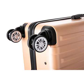 Rockland Paris Hardside Luggage with Spinner Wheels, Champagne, 3-Piece Set (20/24/28)