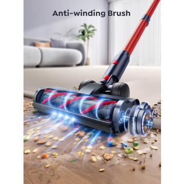 INTETURE Cordless Vacuum Cleaner, 550W 45Kpa Vacuum Cleaners for Home, Stick Vacuum with Self-Standing, Max 60 Mins, Touch Screen, Vacuum Cleaner with Charging Station for Hard Floor Carpet Car Pet