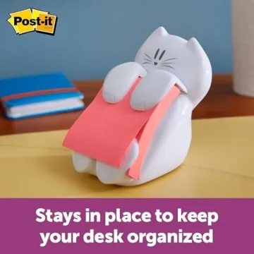 Adorable Cat Post-it Note Dispenser for Organized Workspaces