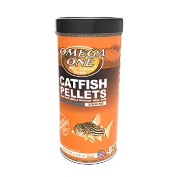 Omega One Premium Sinking Shrimp Pellets - High Protein Fish Food, 8.25 oz