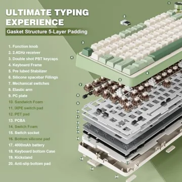 YUNZII B75 PRO Wireless Mechanical Keyboard with Knob