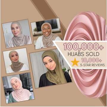 VOILE CHIC Premium Jersey Hijab Scarf For Women - Islamic Head Scarf Wrap Hijabs - Black