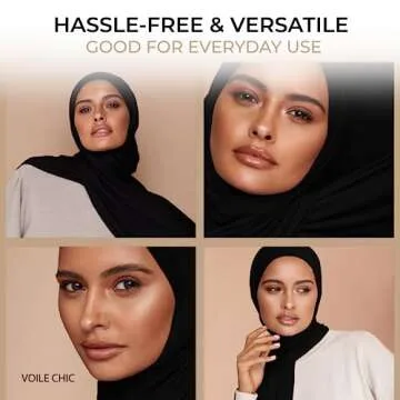 VOILE CHIC Premium Jersey Hijab Scarf For Women - Islamic Head Scarf Wrap Hijabs - Black