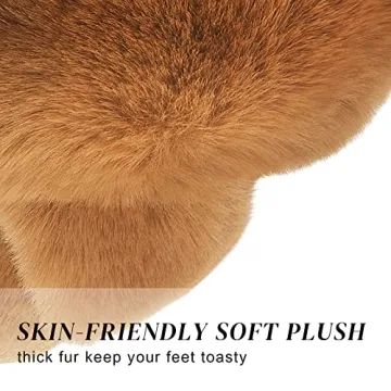 Parlovable Women's Cross Band Slippers Fuzzy Soft House Slippers Plush Furry Warm Cozy Open Toe Fluffy Home Shoes Comfy Indoor Outdoor Slip On Breathable Caramel 5-6