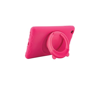 ONN 8-inch Kids Tablet, - 2.0 GHz Quad-Core, 32GB Storage, 2GB RAM, 8" (1280 x 800) Touchscreen, Android 12, Charcoal - with Pink Silicone Case (Renewed)
