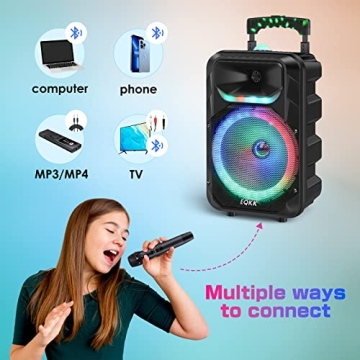 2025 Karaoke Machine with Wireless Mics & Subwoofer