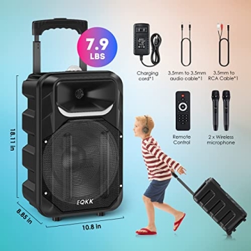 2025 Karaoke Machine with Wireless Mics & Subwoofer