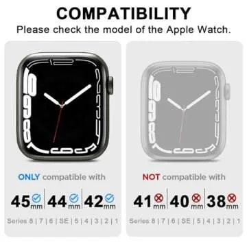 Compatible with Apple Watch Necklace Pendant Silicone Case Cover Replacement for iWatch Pendant Series 10 9 8 7 6 SE 5 4 3 2, 42 44 45 46mm Black