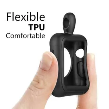 Compatible with Apple Watch Necklace Pendant Silicone Case Cover Replacement for iWatch Pendant Series 10 9 8 7 6 SE 5 4 3 2, 42 44 45 46mm Black