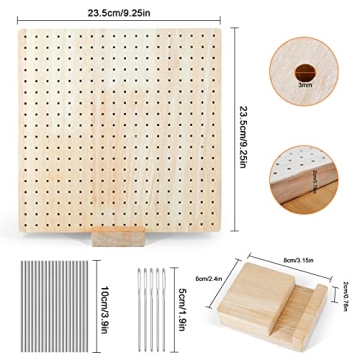 Top Rubber Wooden Crochet Blocking Board with Steel Pins