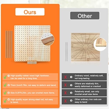 Top Rubber Wooden Crochet Blocking Board with Steel Pins