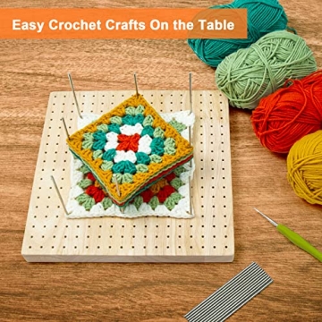 Top Rubber Wooden Crochet Blocking Board with Steel Pins