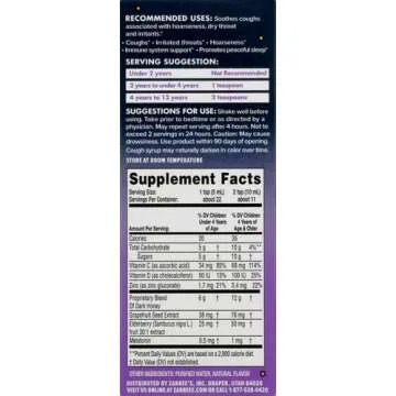 Zarbee's Naturals Kids Nighttime Cough Syrup, Berry Flavor