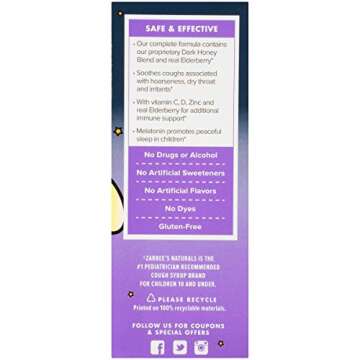 Zarbee's Naturals Kids Nighttime Cough Syrup, Berry Flavor