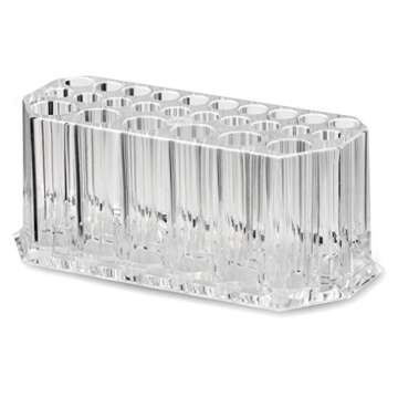 BY ALEGORY Acrylic Makeup Brush Organizer Slim Handle Storage Holder 26 Space Organization Cosmetic Storage Display Case Refillable Container (2)