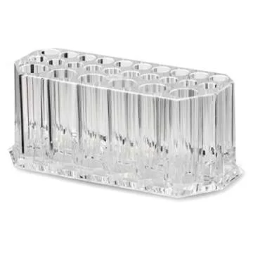 BY ALEGORY Acrylic Makeup Brush Organizer Slim Handle Storage Holder 26 Space Organization Cosmetic Storage Display Case Refillable Container (2)