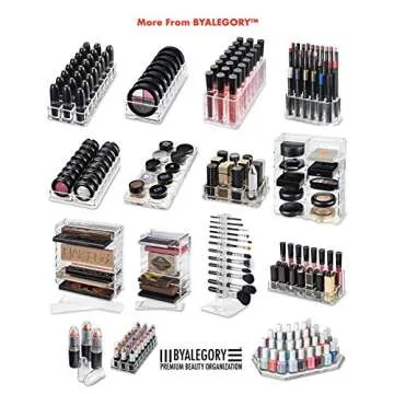 BY ALEGORY Acrylic Makeup Brush Organizer Slim Handle Storage Holder 26 Space Organization Cosmetic Storage Display Case Refillable Container (2)
