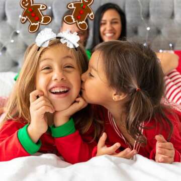 Needzo Gingerbread Man Headband with Tulle, Sparkly Festive Holiday Party Accessory, Stocking Stuffe...