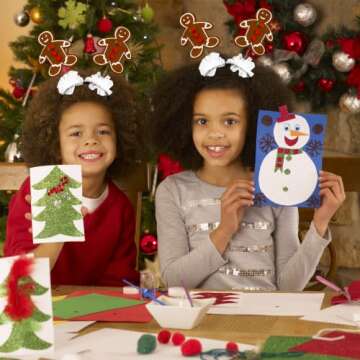 Needzo Gingerbread Man Headband with Tulle, Sparkly Festive Holiday Party Accessory, Stocking Stuffer, or Gift, One Size Fits Most