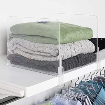 Acrylic Shelf Dividers for Organizing Purses and Sweaters