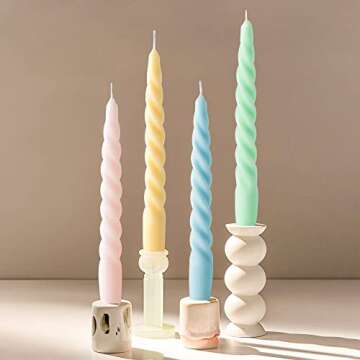 GROBRO7 Spiral Taper Candles for Aesthetic Decor