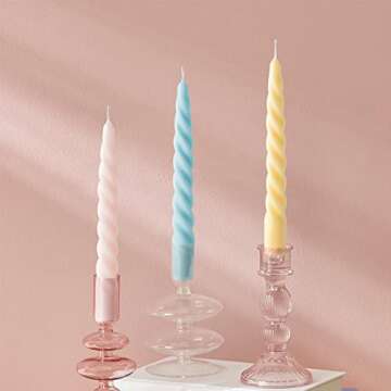 GROBRO7 Spiral Taper Candles for Aesthetic Decor