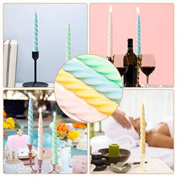 GROBRO7 Spiral Taper Candles for Aesthetic Decor