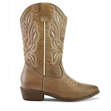 mysoft Women's Western Cowboy Boots Embroidered Mid-Calf Pointed Toe Cowgirl Boot, Available for Reg...