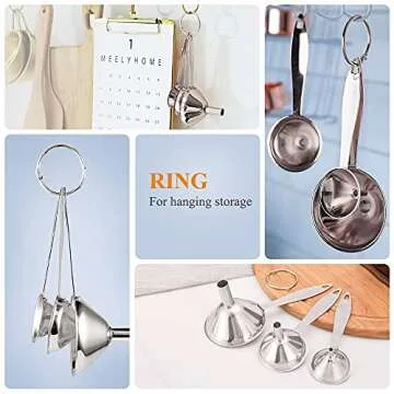 Versatile Stainless Steel Kitchen Funnel Set for Easy Pouring