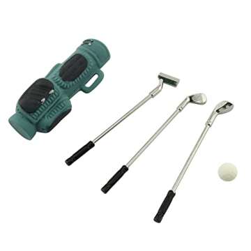 TAODAN Mini Sports Golf Set - 1:12 Scale Golf Club Model for Dollhouse Decor