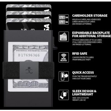 Lightweight Slim Aluminum Wallet with RFID Protection