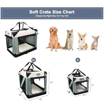 JESPET Soft Dog Crates Kennel for Pets, 3 Door Soft Sided Folding Travel Pet Carrier with Straps and Fleece Mat for Dogs, Cats, Indoor & Outdoor Use (5-Shale Green, X-Large(36" L x 24" W x 27" H))