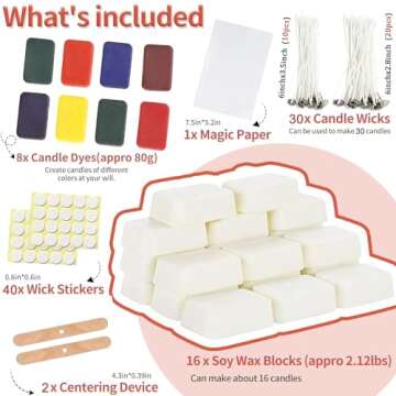 Candle Making Kit for Adults, Candle Making Supplies, Soy Wax Candle Making Kit for Making Soy Candl...
