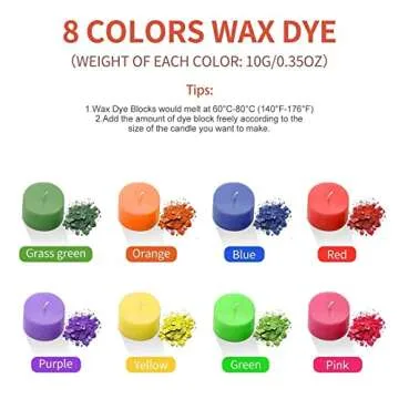Candle Making Kit for Adults, Candle Making Supplies, Soy Wax Candle Making Kit for Making Soy Candle,Soy Wax for Candle Making,Candle Soy Wax Kit Including Candle Wax Dyes,Candle Wicks,Wick Stickers