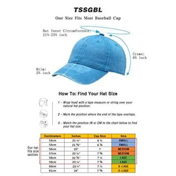 TSSGBL Vintage Cotton Washed Plain Baseball Caps Adjustable Dad Hat Men Women Blank Soft Workout Ball Caps White