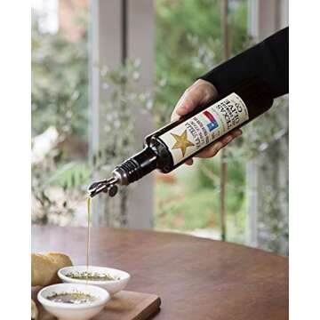 Sola Stella Extra Virgin Olive Oil - Cold Pressed Gourmet EVOO Olive Oil - Uniquely Smooth & Buttery - Perfect for Cooking Baking & Finishing - Award Winning & Made in Texas (16.9 oz, 2 Pack)