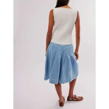 Fuimsul Women Button Down Ribbed Knit Tank Top Summer Slim Fit Sleeveless Round Neck Button Up Tank Vest Streetwear White