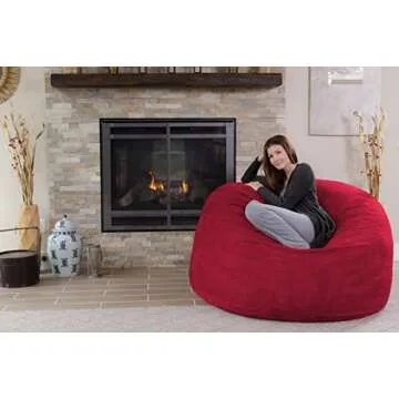 Chill Sack Bean Bag Chair - 5' Giant Memory Foam Lounge Chair with Soft Microfiber Cover – Cozy Fu...